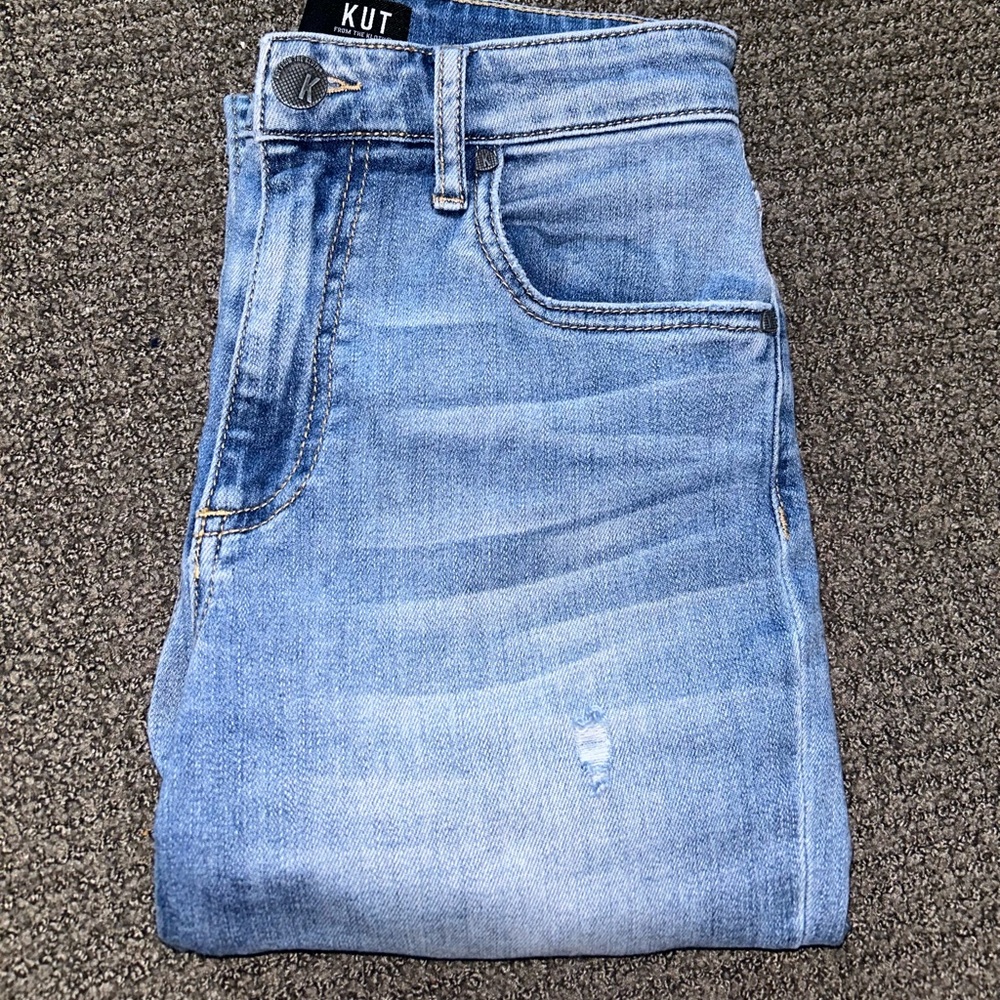 Straight leg light wash jeans
